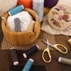 image:imageJubileeYarn Bamboo Yarn Bowl with Removable Lid  Embroidery Scissors Combo  Carbonized Brown BowlCarbonized Brown w Scissors
