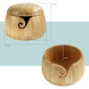 image:imageJubileeYarn Bamboo Yarn Bowl with Removable Lid  Embroidery Scissors Combo  Carbonized Brown BowlNatural w Scissors