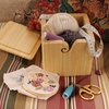 image:imageJubileeYarn Bamboo Yarn Bowl with Removable Lid  Embroidery Scissors Combo  Natural BoxNatural  Box w Scissors