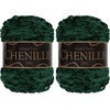 image:imageJubileeYarn Chenille Yarn  100gCake Worsted Polyester  Olive Oil  2 Cakes013 Emerald
