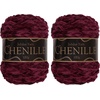 image:imageJubileeYarn Chenille Yarn  100gCake Worsted Polyester  Olive Oil  2 Cakes017 Scarlet