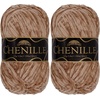 image:imageJubileeYarn Chenille Yarn  100gSkein Worsted Polyester  Algae  2 Skeins103 Cannoli