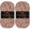 image:imageJubileeYarn Chenille Yarn  100gSkein Worsted Polyester  Algae  2 Skeins105 Roseate