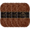 image:imageJubileeYarn Chenille Yarn  100gSkein Worsted Polyester  Algae  2 Skeins107 Coffee Bean
