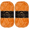 image:imageJubileeYarn Chenille Yarn  100gSkein Worsted Polyester  Algae  2 Skeins108 Ember