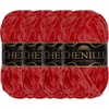 image:imageJubileeYarn Chenille Yarn  100gSkein Worsted Polyester  Algae  2 Skeins109 Rouge
