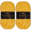image:imageJubileeYarn Chenille Yarn  100gSkein Worsted Polyester  Algae  2 Skeins110 Topaz