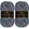 image:imageJubileeYarn Chenille Yarn  100gSkein Worsted Polyester  Algae  2 Skeins114 Storm