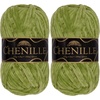 image:imageJubileeYarn Chenille Yarn  100gSkein Worsted Polyester  Algae  2 Skeins115 Algae