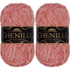 image:imageJubileeYarn Chenille Yarn  100gSkein Worsted Polyester  Algae  2 Skeins127 Rhubarb Torte