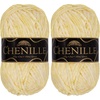 image:imageJubileeYarn Chenille Yarn  100gSkein Worsted Polyester  Algae  2 Skeins134 Citrine