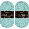 image:imageJubileeYarn Chenille Yarn  100gSkein Worsted Polyester  Algae  2 Skeins136 Mochi