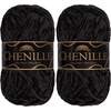 image:imageJubileeYarn Chenille Yarn  100gSkein Worsted Polyester  Algae  2 Skeins199 Obsidian