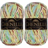 image:imageJubileeYarn Chenille Yarn  100gSkein Worsted Polyester  Shades of Brown  4 Skeins214 Hawaiki