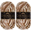 image:imageJubileeYarn Chenille Yarn  100gSkein Worsted Polyester  Shades of Brown  4 Skeins219 Lemuria