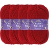 image:imageJubileeYarn Chunky Melody Yarn  100gSkein Bulky Wool Blend  Sea Mist  2 Skeins19 Ruby Red