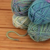 image:imageJubileeYarn Chunky Melody Yarn  100gSkein Bulky Wool Blend  Shades of Orange  4 SkeinsShades of Blue