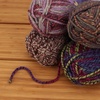 image:imageJubileeYarn Chunky Melody Yarn  100gSkein Bulky Wool Blend  Shades of Orange  4 SkeinsShades of Purple