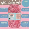 image:imageJubileeYarn Cotton Select Yarn  50gSkein Sport Weight  Island Pink  4 Skeins211 Brunette Brown