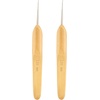 image:imageJubileeYarn Crochet Hooks wBamboo Handle  US G6  Carbonized Brown  2pc SetNatural Finish