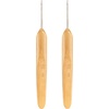 image:imageJubileeYarn Crochet Hooks wBamboo Handle  US G6  Carbonized Brown  2pc SetNatural Finish