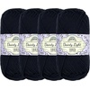 image:imageJubileeYarn Dainty Light Yarn  100gSkein Worsted Cotton  Moon Beam  4 Skeins001 Witching Hour Black
