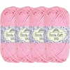 image:imageJubileeYarn Dainty Light Yarn  100gSkein Worsted Cotton  Moon Beam  4 Skeins103 Marina Pink