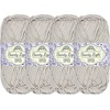 image:imageJubileeYarn Dainty Light Yarn  100gSkein Worsted Cotton  Moon Beam  4 Skeins110 Vapor Grey