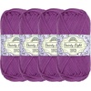 image:imageJubileeYarn Dainty Light Yarn  100gSkein Worsted Cotton  Moon Beam  4 Skeins202 Lilac Spray