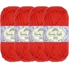 image:imageJubileeYarn Dainty Light Yarn  100gSkein Worsted Cotton  Moon Beam  4 Skeins205 Hearts Red