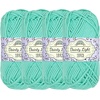 image:imageJubileeYarn Dainty Light Yarn  100gSkein Worsted Cotton  Moon Beam  4 Skeins308 Caribbean Green