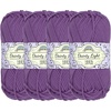 image:imageJubileeYarn Dainty Light Yarn  100gSkein Worsted Cotton  Moon Beam  4 Skeins3513 Grape Compote