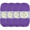 image:imageJubileeYarn Dainty Light Yarn  100gSkein Worsted Cotton  Moon Beam  4 Skeins3838 Ultra Violet