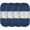 image:imageJubileeYarn Dainty Light Yarn  100gSkein Worsted Cotton  Moon Beam  4 Skeins4029 Navy
