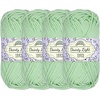 image:imageJubileeYarn Dainty Light Yarn  100gSkein Worsted Cotton  Moon Beam  4 Skeins503 Green Mint