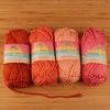 image:imageJubileeYarn Delightfully Plump Yarn  100gSkein Super Chunky Bamboo Rayon  Shades of Purple  4 SkeinsShades of Orange