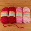 image:imageJubileeYarn Delightfully Plump Yarn  100gSkein Super Chunky Bamboo Rayon  Shades of Purple  4 SkeinsShades of Red
