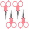 image:imageJubileeYarn Folding Scissors TSA Compliant and Portable Compact Safe Travel Scissors Stainless Steel Retractable  4 UnitsPerfect Pink