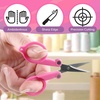 image:imageJubileeYarn Folding Scissors TSA Compliant and Portable Compact Safe Travel Scissors Stainless Steel Retractable  4 UnitsPerfect Pink