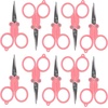 image:imageJubileeYarn Folding Scissors TSA Compliant and Portable Compact Safe Travel Scissors Stainless Steel Retractable  4 UnitsPerfect Pink