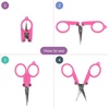image:imageJubileeYarn Folding Scissors TSA Compliant and Portable Compact Safe Travel Scissors Stainless Steel Retractable  4 UnitsPocket Pink