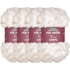 image:imageJubileeYarn Fun Finger Faux Fur Loops Yarn  200gSkein Jumbo Polyester  Heron  2 Skeins100 White