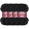 image:imageJubileeYarn Fun Finger Faux Fur Loops Yarn  200gSkein Jumbo Polyester  Heron  2 Skeins101 Black