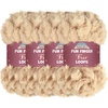 image:imageJubileeYarn Fun Finger Faux Fur Loops Yarn  200gSkein Jumbo Polyester  Heron  2 Skeins11 Sand