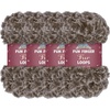 image:imageJubileeYarn Fun Finger Faux Fur Loops Yarn  200gSkein Jumbo Polyester  Heron  2 Skeins111 Wren