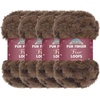 image:imageJubileeYarn Fun Finger Faux Fur Loops Yarn  200gSkein Jumbo Polyester  Heron  2 Skeins14 Chestnut Brown