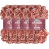 image:imageJubileeYarn Fun Finger Faux Fur Loops Yarn  200gSkein Jumbo Polyester  Heron  2 Skeins84 Red and White