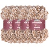 image:imageJubileeYarn Fun Finger Faux Fur Loops Yarn  200gSkein Jumbo Polyester  Heron  2 Skeins87 Brown and White