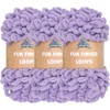 image:imageJubileeYarn Fun Finger Loops Yarn  100gSkein Jumbo Polyester  Lark  3 Skeins001 Purple