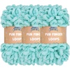 image:imageJubileeYarn Fun Finger Loops Yarn  100gSkein Jumbo Polyester  Lark  3 Skeins002 Blue